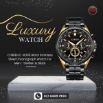 Luxury Wrist Watch for Men with Chronograph Casual Luminous - CURREN 8399 Black - Image 2